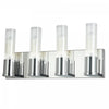 Dainolite Tube 4 Light Vanity Light Polished Chrome Clear Fluted Glass Lamp|Lumière de coiffeuse Tube de Dainolite en verre cannelé transparent, avec fini chromé poli et 4 ampoules