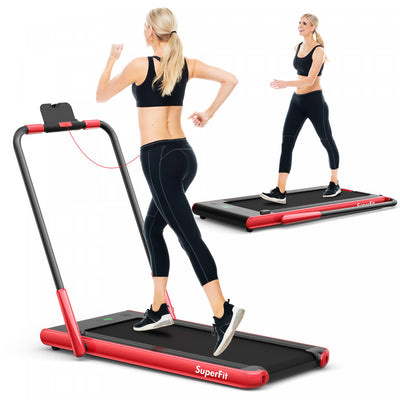 Superfit 2.25hp 2 In 1 Folding Under Desk Treadmill W/ Remote Control App