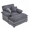 Liam 46.9" Modern indoor corduroy sofa with 2 soft cushions ,Grey Sofa  | Liam Canape d'interieur moderne en velours cotele 46,9" avec 2 coussins moelleux, Gris