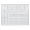 Eileen Space-saving Murphy Wall Bed With Cabinets, Queen Size - White | Lit Mural Escamotable Eileen Avec Rangements, Taille Queen - Blanc