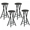 HOMCOM 24\" Bar Stools Set of 4, Folding Bar Chairs with Footrest, Black