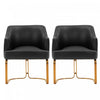 Raya Modern Wood Vegan Leather Dining Chair in Black - Set of 2 | Chaise de salle a manger Raya en bois moderne et cuir vegetalien noir - Lot de 2