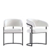 Augusta Modern Metal Vegan Leather Dining Chair in White - Set of 2 | Chaise de salle a manger Augusta moderne en metal et cuir vegetalien blanc - Lot de 2