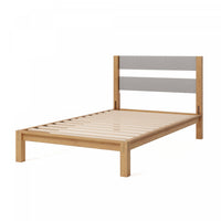 Kumiki Interlocking Bamboo Platform Bed with Headboard - Twin Size 
