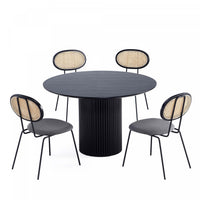 Hathaway and Jardin Modern Industry Chic 5-Piece Dining Set in Black and Gray Dining Room Set
