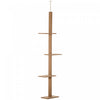 Pawhut 90"- 102" Floor To Ceiling Cat Tree, 3 Tier Cat Tower Tall Cat Tree Pet Activity Center For Indoor Use, Light Brown