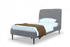 Heather Mid-Century Modern Velvet Upholstered Twin Bed in Gray and Black | Lit une place Heather style milieu du siecle moderne, rembourre en velours gris et noir
