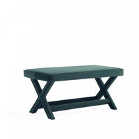 Abigail Mid-Century Modern Upholstered Velvet Accent Bench in Forest Green