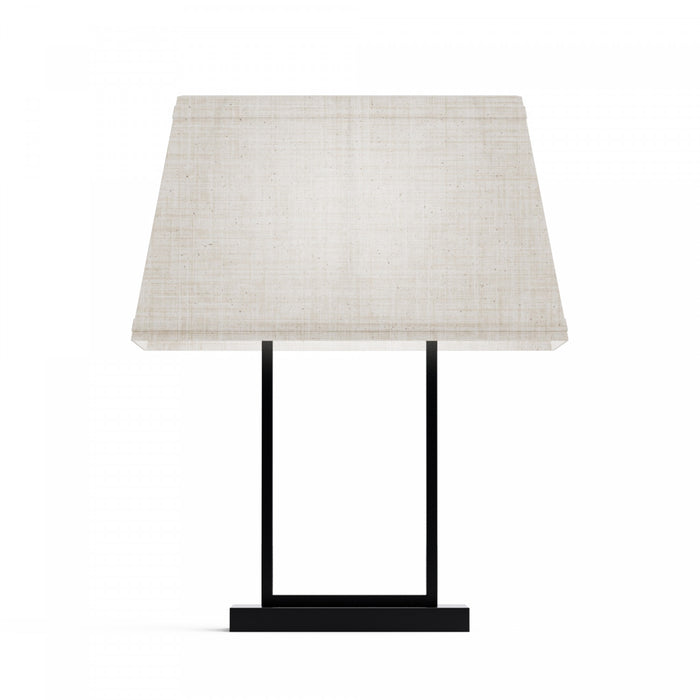 22\" Black Modern Rectangular Table Lamp with Fabric Shade