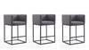 Embassy Mid-Century Modern Metal Upholstered Counter Stool in Gray - Set of 3 | Tabouret de comptoir Embassy style milieu du siecle en metal et tissu gris - Lot de 3