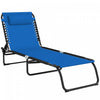 Outsunny Outdoor Folding Lounge Chair, Navy Blue