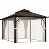 Outsunny 10' X 13' Hardtop Gazebo With Polycarbonate Roof, Aluminum Frame