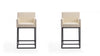 Ambassador Mid-Century Modern Metal Upholstered Counter Stool in Cream - Set of 2 Bar Stool | Tabouret de comptoir rembourre en metal style mid-century modern Ambassador, creme - Lot de 2