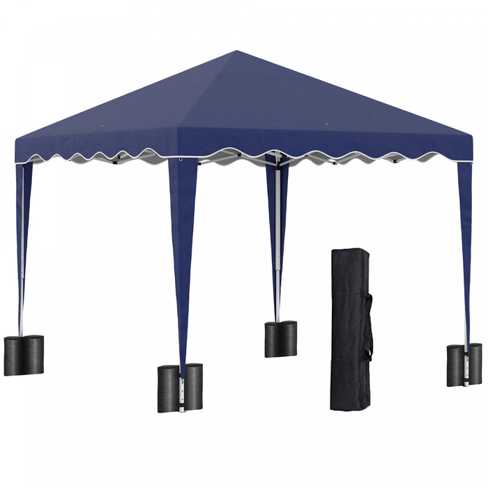 Outsunny 10' X 10' Pop Up Canopy Tent With Carry Bag Blue