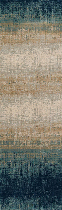 Sable Contemporary 2'2\" x 7'7\" Runner Rug in Blue Indoor Area Rug