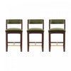 Patricia Modern Wood Upholstered Counter Stool in Turtle Green - Set of 3 | Tabouret de comptoir moderne en bois Patricia avec revetement en tissu vert tortue - Lot de 3