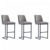 Serena Modern Metal Upholstered Barstool in Taupe - Set of 3 Bar Stool | Tabouret de bar moderne en metal et tissu Serena, taupe - Lot de 3