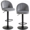 HOMCOM Bar Stools Set of 2, Swivel Counter Height Barstools, Grey