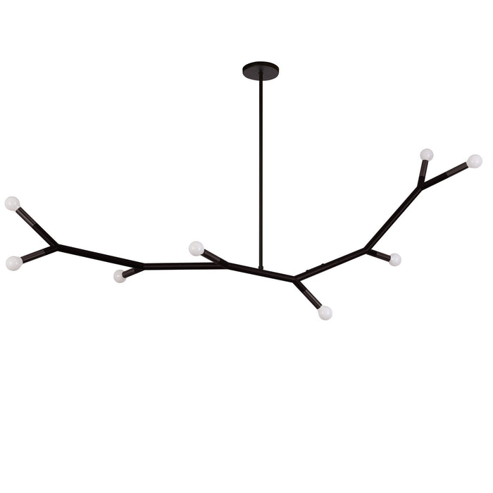 Dainolite Morgan 8 Light Horizontal Pendant Matte Black Finish Lamp