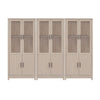 Jodie Mid-Century Modern 31" Bookcase Cabinet in Whitewashed Oak (6-Shelf) - Set of 3 | Ensemble de 3 bibliotheques-armoires Jodie style mi-siecle moderne 79 cm en chene blanchi (6 etageres)