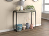 40” Modern Console Table With Sunkey Tray - Dark Taupe With Black Metal | Console moderne de 40 po avec plateau encastré - taupe foncé avec métal noir