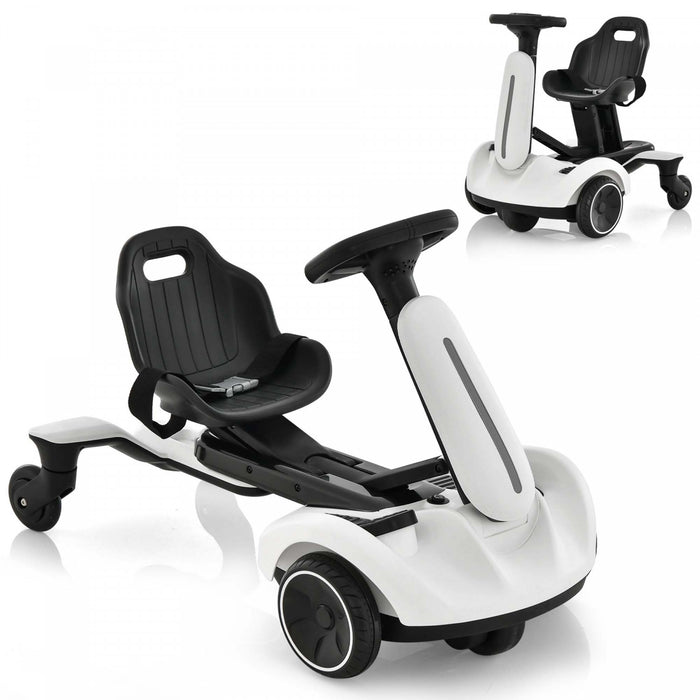 Costway 6v Kids Ride On Drift Car Electric Drifting Go Kart For Kids With 360° Spin White