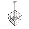 Dainolite Kappa 6 Light Pendant Polished Chrome/Matte Black Finish Lamp|Luminaire suspendu Kappa de Dainolite avec fini chromé poli et noir mat, et 6 ampoules