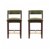 Patricia Modern Wood Upholstered Counter Stool in Turtle Green - Set of 2 | Tabouret de comptoir moderne en bois Patricia avec assise rembourree, vert tortue - Lot de 2
