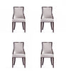 Grand Traditional Wood Upholstered Dining Chair in Light Gray - Set of 4 | Grand fauteuil de salle a manger traditionnel en bois avec revetement en tissu gris clair - Lot de 4