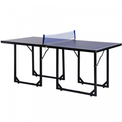 Soozier 6x3ft Compact Midsize Table Tennis Table Multi-use Family Ping-pong Table Free Standing Fold|Soozier 1,8 X 0,9 M Table De Ping-pong Compacte De Taille Moyenne Table De Ping-pong Familiale Multi