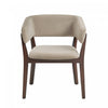 Blake Modern Wood Faux Mohair Armchair in Natural