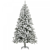 Homcom Snow Flocked Artificial Christmas Tree With Realistic Branches Tips
