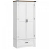 HOMCOM 69" Tall Kitchen Storage Cabinet with Adjustable Shelves, White