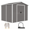 Outsunny 8'x7' Outdoor Storage Shed Garden Shed W/ Lock, Light Grey|Outsunny Abri De Jardin 8'x7' Avec Serrure Et Cadre De Sol, Gris Clair