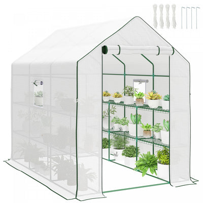 Outsunny 10'x6.6' Tunnel Greenhouse with Upgraded Structure, Mesh Door