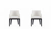 Gansevoort Modern Wood Vegan Leather Armchair in Ivory - Set of 2 | Fauteuil en bois moderne Gansevoort en cuir vegetalien ivoire - Lot de 2