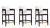 Ritz Mid-Century Modern Wood Upholstered Counter Stool in Ivory - Set of 3 | Tabouret de comptoir en bois rembourre style mid-century Ritz, ivoire – Lot de 3