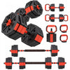 Soozier 6-in-1 Adjustable Dumbbell Set, 55lbs Free Weights Set, Red