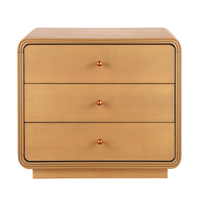 Sophia Modern Nightstand with Storage and Drawer,Natural