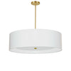Dainolite Helena 4 Light Pendant 30" Dia Aged Brass Finish White Shade White Diffuser Lamp|Luminaire suspendu Helena de Dainolite de 30 po de diamètre avec abat-jour blanc qui diffuse la lumière, fini laiton vieilli et 4 ampoules