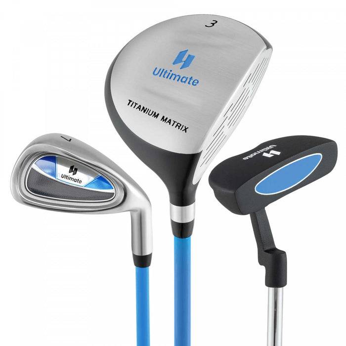 Ultimate Junior Golf Club Set For Children Includes 165cc #3 Fairway Wood & #7 Iron Blue