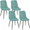 HOMCOM Dining Chairs Set of 4, Kitchen Chair with Metal Legs, Green