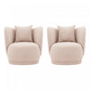 Siri Modern Upholstered Lounge Chair in Wheat - Set of 2 | Fauteuil lounge moderne Siri en tissu, couleur ble - Lot de 2