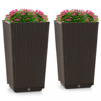 Costway 2pcs Outdoor Wicker Flower Pot 22.5