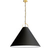 Dainolite Princeton 1 Light Pendant 32" Dia Aged Brass Finish Black Shade Lamp|Luminaire suspendu Princeton de Dainolite de 32 po de diamètre avec abat-jour noir, fini laiton vieilli et 1 ampoule