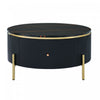 Nelson 31.5" Modern Round Coffee Table With 2 Storage Drawers - Black | Table Basse Ronde Moderne Nelson De 31,5" Avec 2 Tiroirs De Rangement - Noire