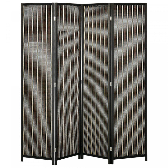 Homcom 4-panel Bamboo Room Divider Privacy Screen 6ft