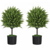 HOMCOM Set of 2 Decorative Artificial Plants, Fake Plants for Home, Green