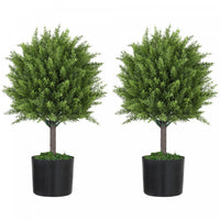 HOMCOM Set of 2 Decorative Artificial Plants, Fake Plants for Home, Green