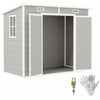 Outsunny 8' X 4' Outdoor Storage Shed, Resin Shed With Floor, Light Grey|Outsunny Abri De Rangement 8' X 4', Remise En Resine Avec Sol, Gris Clair
